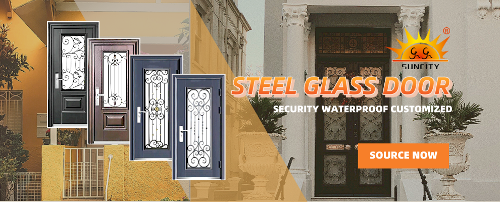 glass steel doors